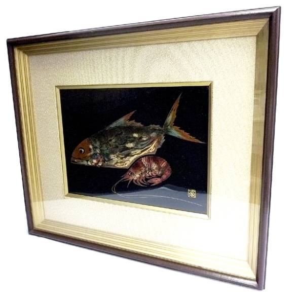 限定SALE，低価 柿木章◇輪島塗/魚・海老◇額付・美術画/中古