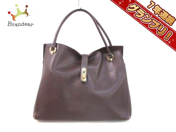 ハマノ トートバッグ ダークブラウン レザー Hamano