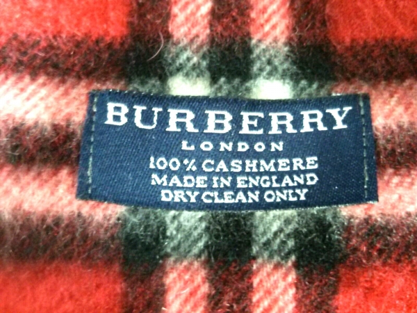 BURBERRY LONDON マフラー 最終販売 バーバリーロンドン マフラー レッド×黒×白 チェック柄