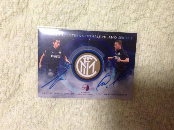 EPOCH 14-15 長友佑都＆ポドルスキ コンボ直筆サインカード