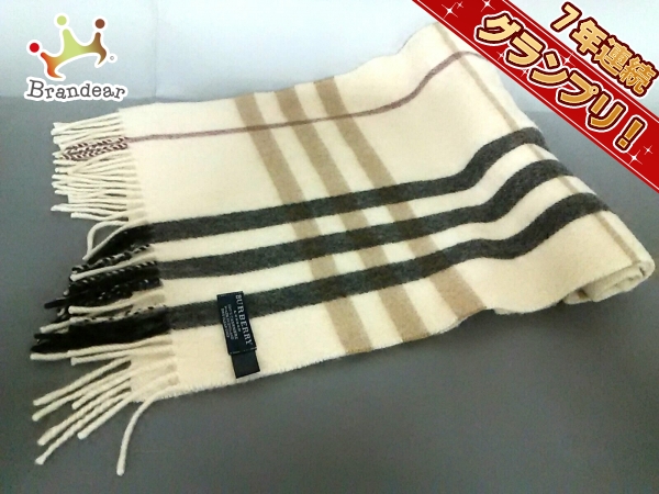 バーバリーロンドン マフラー 美品 チェック柄 カシミヤ Burberry