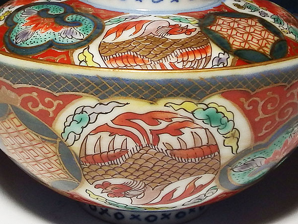 桃古伊万里：色絵鳳凰図茶碗