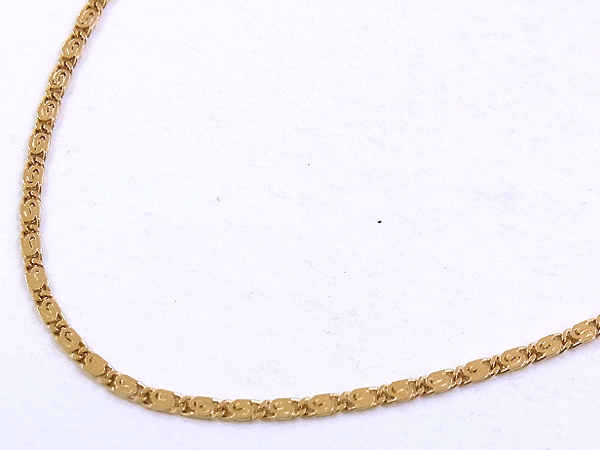 ○ K18 デザイン ネックレス 40cm 1.1mm 2.9g ゴールド K18 ネックレス