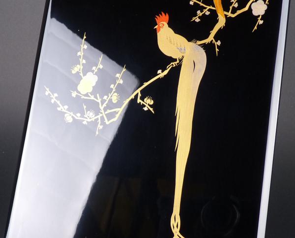 【都屋】平安象彦「手文庫」梅に鶏蒔絵