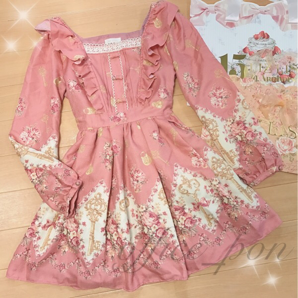 LIZ LISA❁リズリサ マイメロコラボ ワンピース 花柄ワンピース ピンク LIZ LISA リズリサ☆鍵×花柄ワンピース ピンク タブロイド掲載 ☆近頃