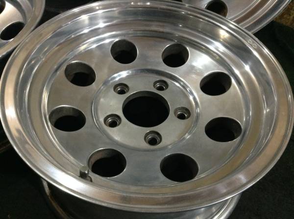 M/T ミッキートンプソンタイプ 社外ホイール 15インチ 4本 7J5HPCD127-8 深リム シボレー/アストロ等　(MHD564) クレジットカード QRコード決済可能 ミッキートンプソン風 社外ホイール☆15インチ PCD127 アストロ(社外品