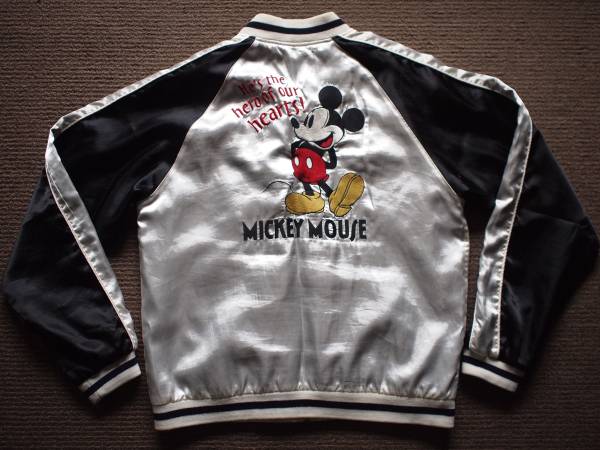 美品 ミッキーマウス 刺繍 スカジャン L MICKEY ヴィンテージ風