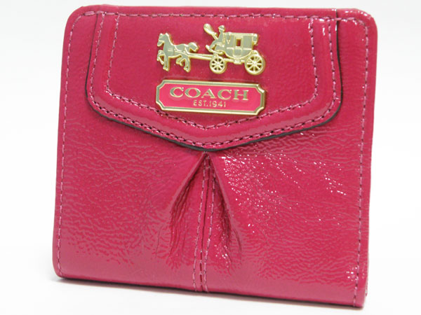 未使用品 COACH コーチ 二つ折り財布 ピンク系