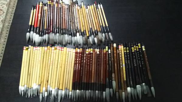 書道　筆多数　中国名牌筆　８６本⑤
