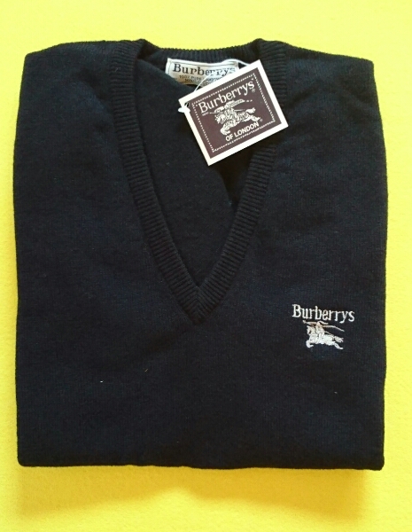 バーバリーロンドン 「ベスト」ラムウール100% 新品 38 M～L