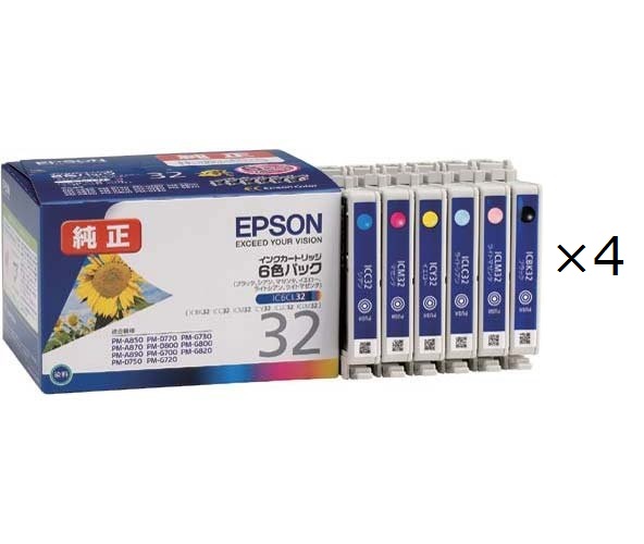 ■[新品]EPSON 純正 インクカートリッジ IC6CL32 6色×4個 期内