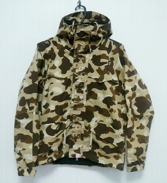 BAPE ape スノボ マウンテンパーカー 美品 迷彩 ブラウンカモ 茶