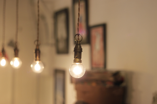 A*フランスアンティーク真鍮リング ソケットランプ/吊り下 北欧