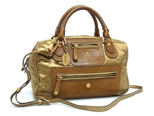 ✨️極美品✨️トッズ　Dバッグ　ハンドバッグ　2way　ゴールド金具　レザー 1円 美品 トッズ リザードレザー×ナイロン ハンドバッグ 2WAY 【公式通販】
