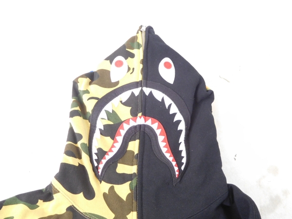 A BATHING APE 1ST CAMO HALF SHARK FULL パーカー XXL K2129921 BAPE 
