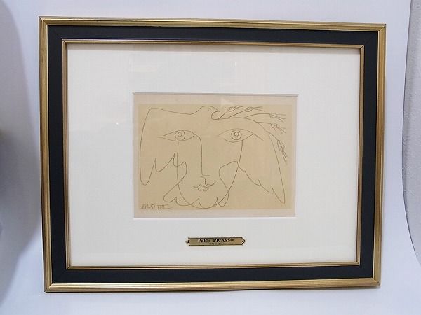 パブロ ピカソ 版画 リトグラフ 平和の顔ⅩⅩⅡ 複製bq14_旧家初出
