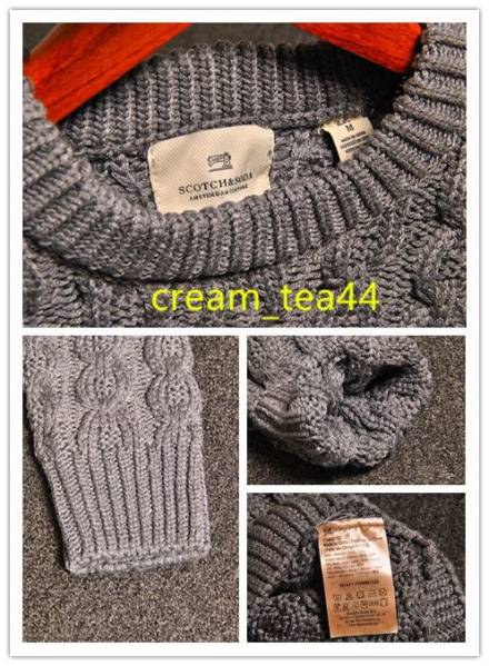 2016新作※SCOTCH&SODA※☆高級メンズニットセーター灰L
