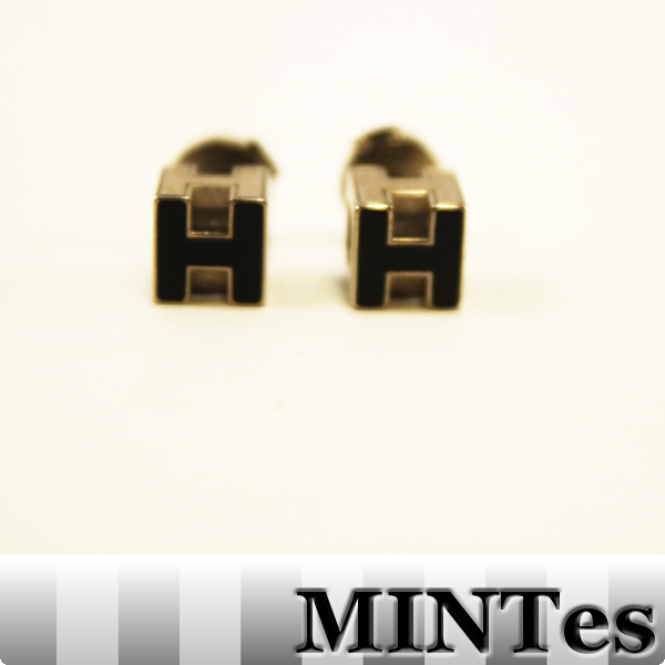 エルメス Hキューブ ピアス シルバー HERMES シルバーメタルピアス