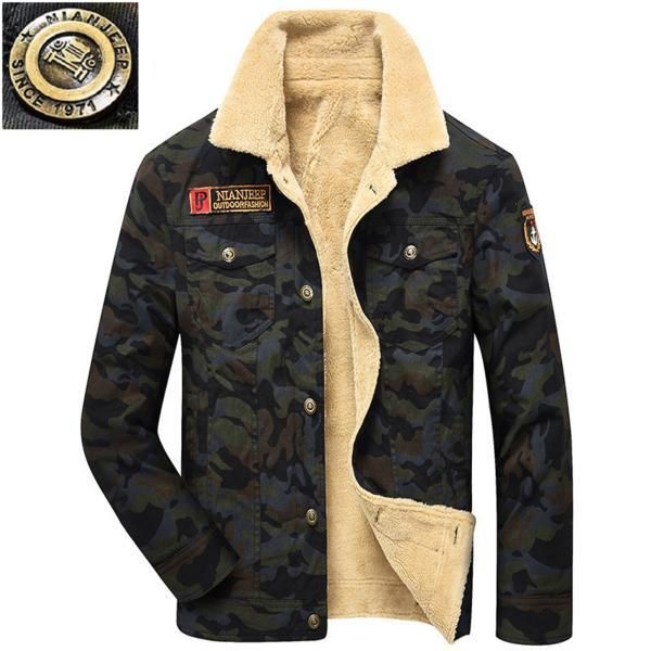 新品 ジャケットMA-1裏ボア厚手 ミリタリー 迷彩 黒系 Mメン