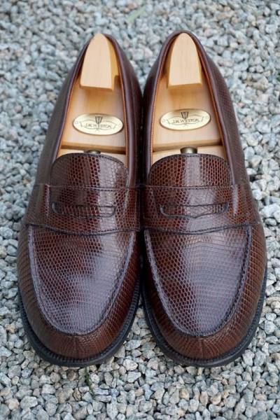 ■JMウエストン 180 リザードローファー 3.5E J.M.WESTON 送料0