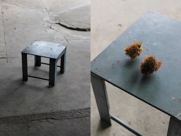 TB526工業系 アイアンテーブル飾り台◇鉄/収納/什器/古道具/陳列