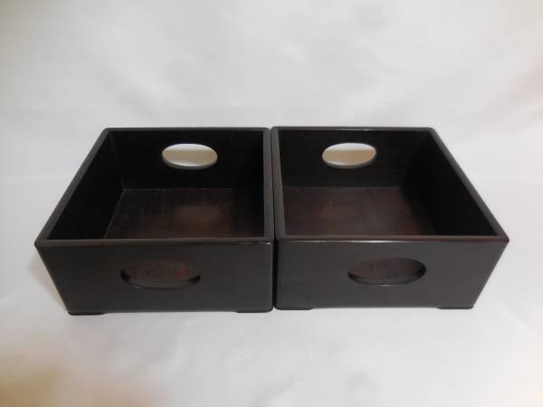 唐木造 煙草盆 4点 四方盆 二対 二組 /茶道具/黒檀/紫檀/唐物 茶道具