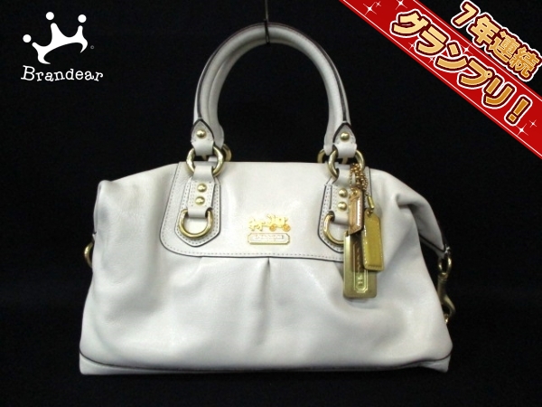 コーチ ハンドバッグ 美品 マディソンレザーサブリナ 12937 白