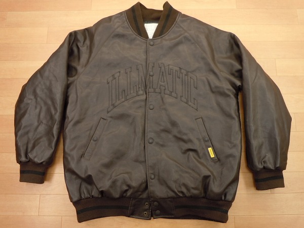 WE'RE KINGS★フェイクレザースタジャンXXL★焦げ茶色系★古着p