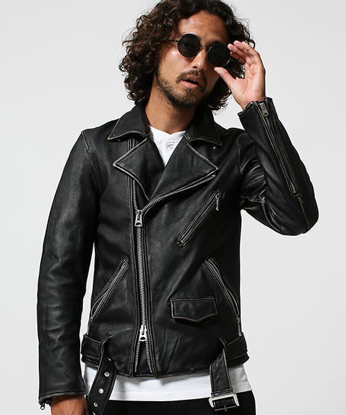 ナノユニバース 2016AW ヴィンテージ ダブルライダース M 新品