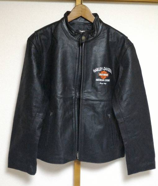 ハーレーダビットソン 牛革ジャン XLサイズ 新品 黒 ひび加工