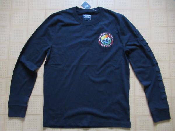 即決新品100％本物 アバクロロングＴシャツネイビーＳサイズ