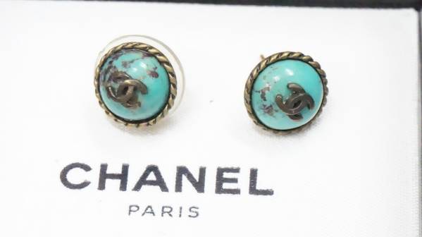 CHANEL シャネル ピアス ココマーク ターコイズ USED CHANEL(シャネル
