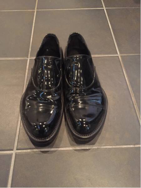 1000円スタート美品 PRADAプラダ エナメル メンズ