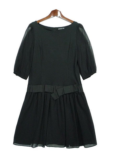 美品★ブリジット★素敵★切替 シフォン ワンピース11★R19948