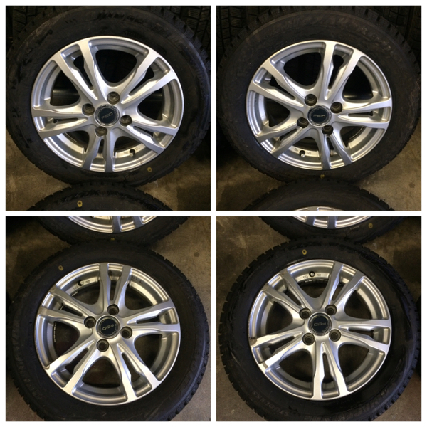 155/65R14FEIDアルミホイールスタッドレスタイヤバリ溝 BS2013年