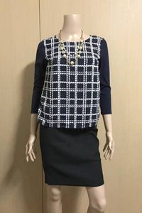 ◆23区◆小さいサイズ・切り替え柄長袖カットソー◆32