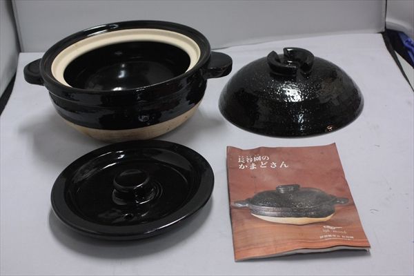 長谷園 伊賀焼 炊飯 土鍋 かまどさん 3合炊 中古 j1614