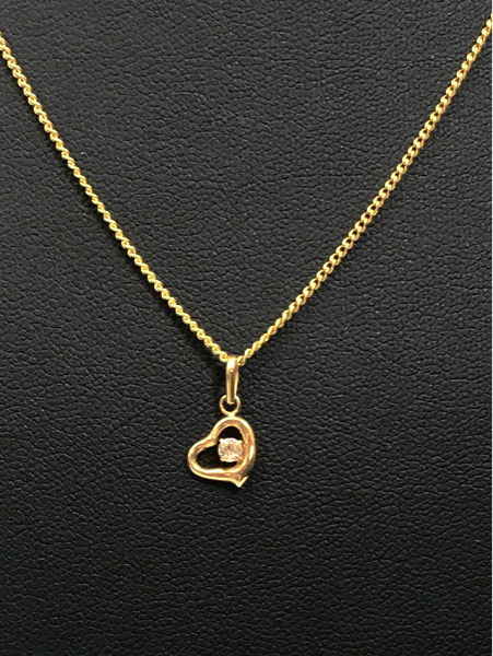 K18 ハート ペンダントトップ 18金 チェーン付 ☆ ネックレス 18金