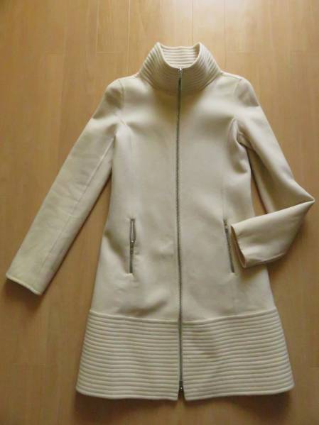 セリーヌ CELINE デザインウールコート・クリーム・白 36