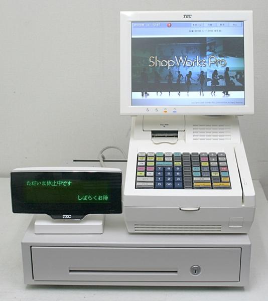 ⊆51 TEC POSレジ QT-100 / ドロワー付/ShopWorkPro 中古FM(レジスタ