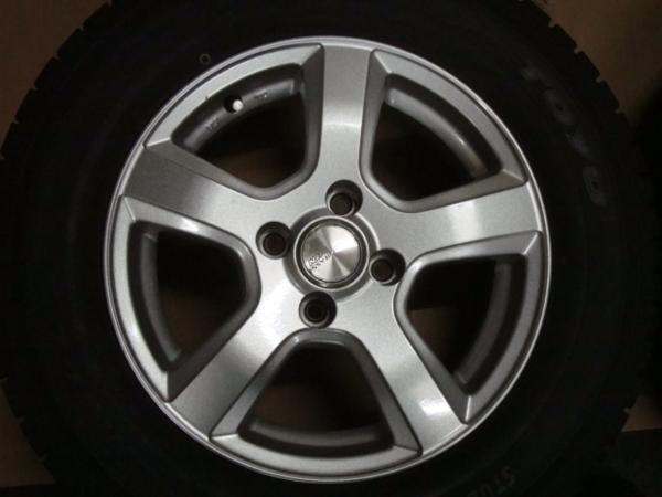185/70R14 スタッドレス 4本 アルミホイール バリ山 2015年 K253 ○185