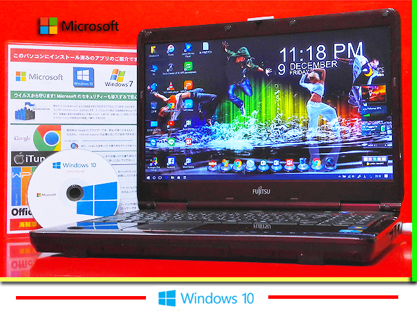 赤紫 Core-i3搭載 Windows10☆爆速 2.13GHz/500G/4G/HDMI/Office 赤紫