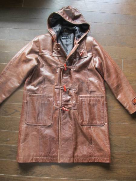 JHA-JHA CLUBのレザー(牛革)のダッフルコート，男性Ｓ