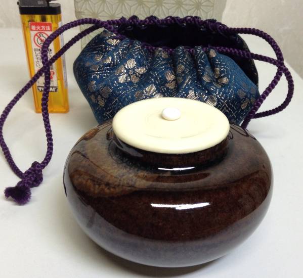 陶器／茶入／巾着袋／美品／茶道／煎茶道具／インテリア 茶器茶入 茶入