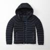 ■アバクロ■正規品 フード付 ライト ダウンジャケット 紺 S■新