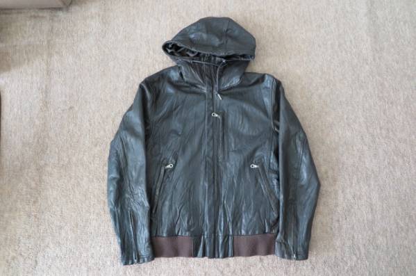 BACK NUMBER 本革 ラムレザー フードジャケット　Mサイズ良品!!