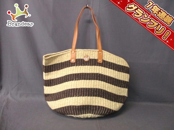 TORY BURCH かごバッグ ボーダー トリーバーチ トートバッグ かごバッグ/ボーダー TORYBURCH