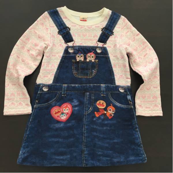 アンパンマン デニム転写裏毛ワンピース 120㎝ 美品