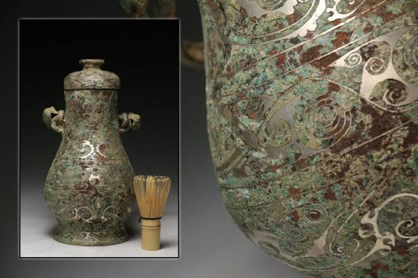 中国骨董品 青銅器瑠銀壺/容酒器 商時期 高29cm BS29DD07A