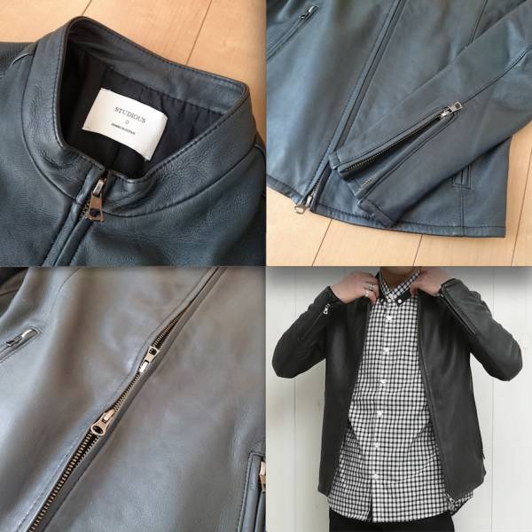 Leather Lamb - Jacket LEATHER Zip Acne Blouson Studios BLOUSON THE